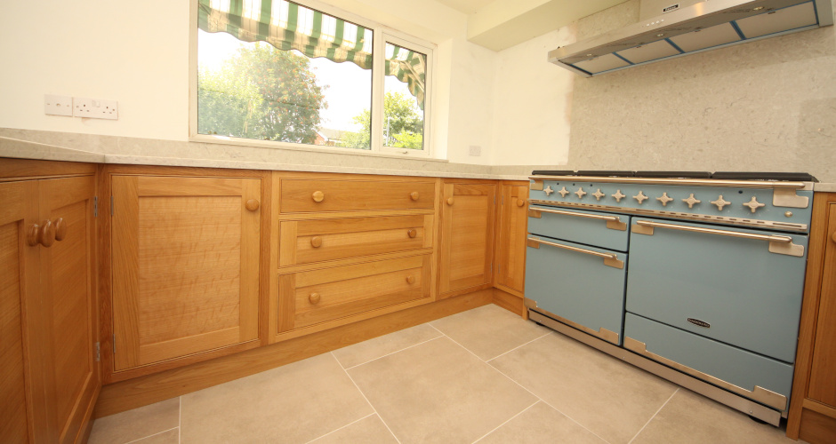 Custom-built oak shaker kitchen